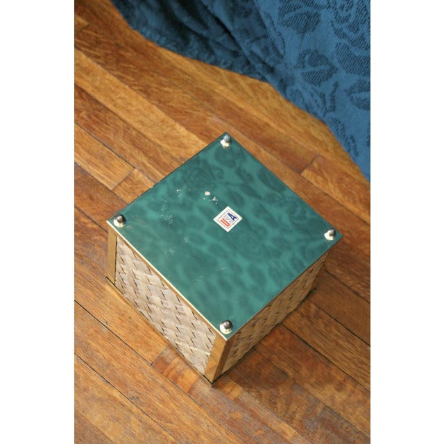 Gold Gold and Woven Fiber Planter - planter basket - brass and grass - houseplant - wicker planter -houseplant basket - boho planter - 70s glam For Sale - Image 8 of 8