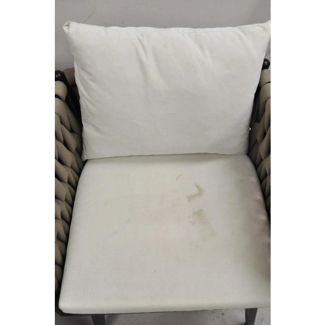 Gray Rove Concepts Pierre Outdoor Dining Chair Aluminum Frame Woven Design - A Pair For Sale - Image 8 of 12