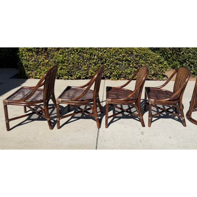 Wood Late 20th Century Authentic McGuire Caned Back Dining Chairs, a Set of 4 For Sale - Image 7 of 14