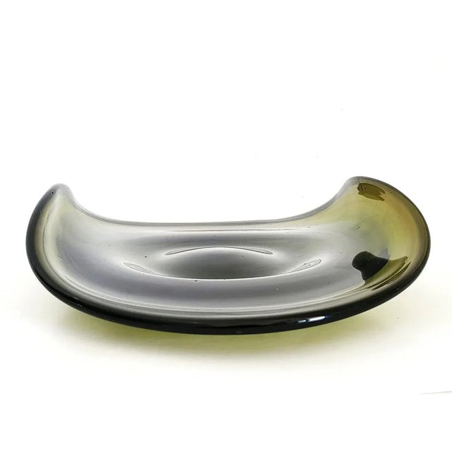 Mid-Century Modern 1970s Murano Style Italian Green Art Glass Centerpiece Platter For Sale - Image 3 of 11