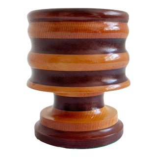 Mid-Century Turned Wood Footed Bowl For Sale