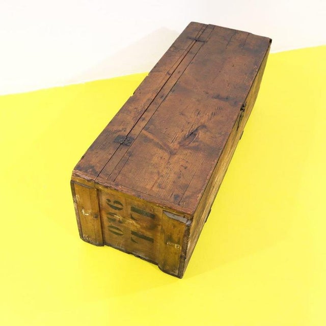Rectangular Wooden Chest with Numbered Metal Lock For Sale - Image 9 of 14