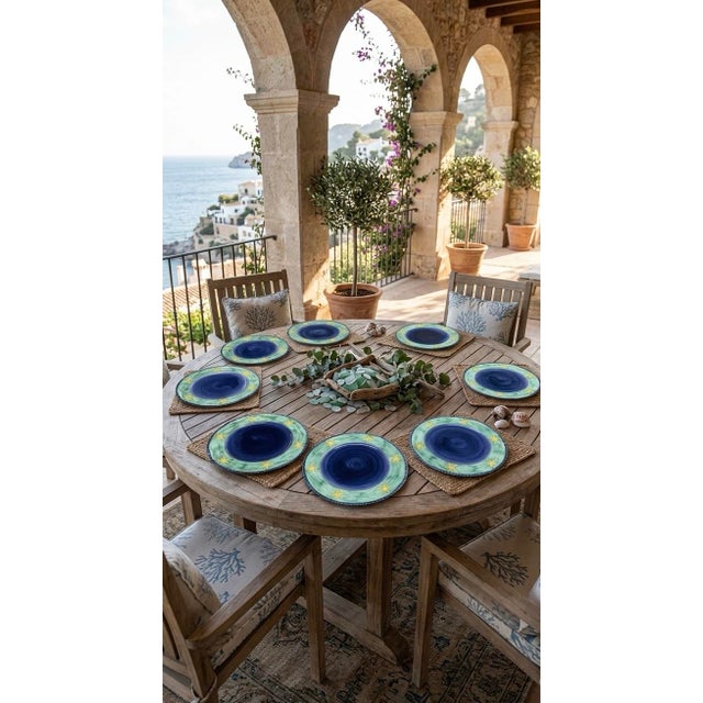 Ceramic Vintage Italian Faience Starfish Coastal Ceramic Plates - Set of 9 For Sale - Image 7 of 9