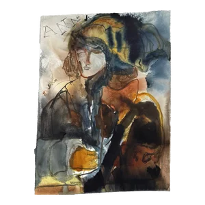 Phil Saxon Ink Drawing on Paper