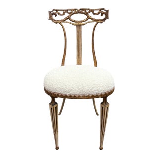 1960s Italian Neoclassical Style Gilt Metal Chair by Palladio For Sale