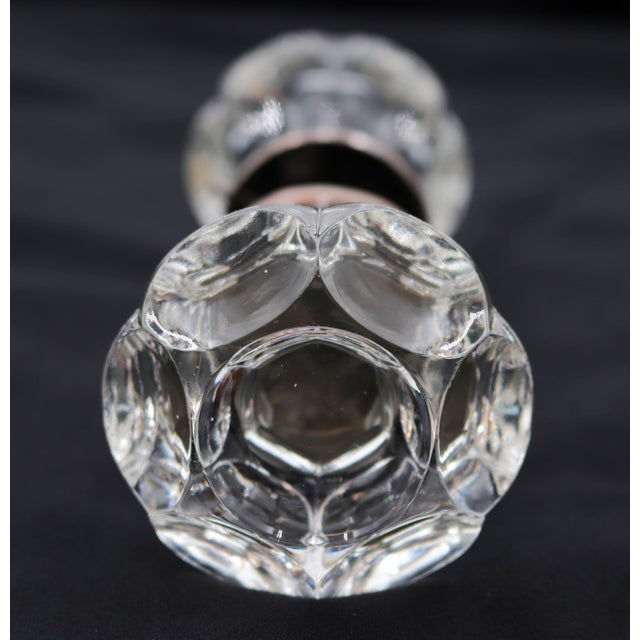 Early 20th Century Antique Wide Shank Punted Clear Glass Door Knobs For Sale - Image 5 of 5