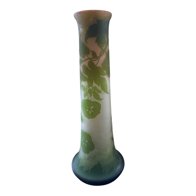 Green Antique Vase with Mohnblüten by Emile Gallé, 1890s For Sale - Image 8 of 8