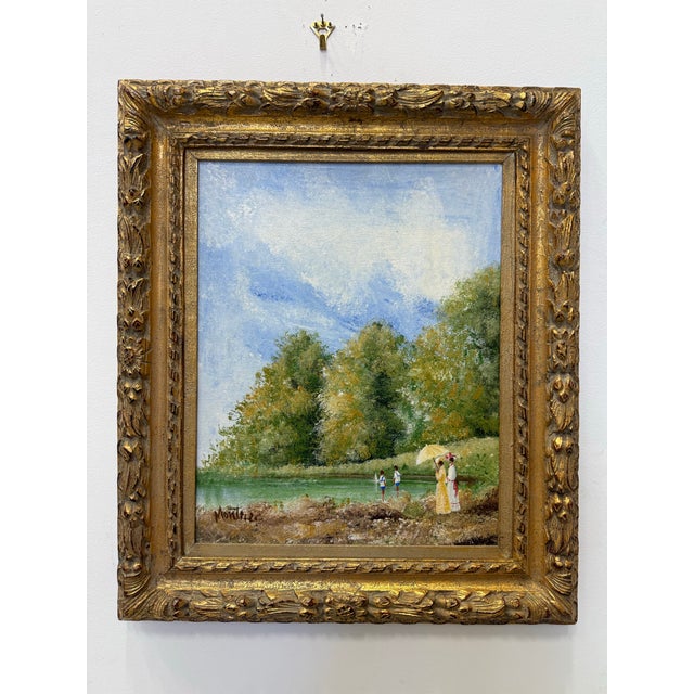 Vintage 1960 Impressionist Painting Signed Montrec Impressive carved wood frame About the artist: She was born Mildred...