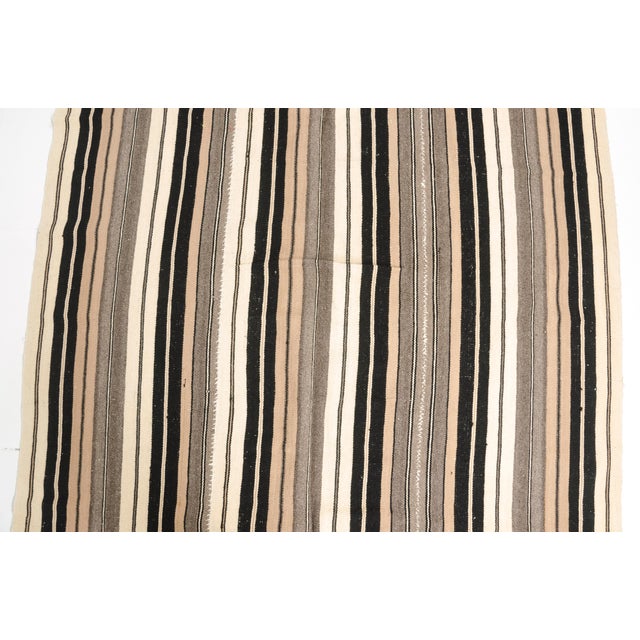 Kurdish Angora Wool Stripe Kilim Rug For Sale - Image 4 of 10