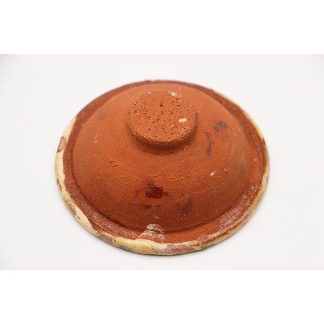 19th Century Small Portuguese Rustic Glazed Spongeware Wine Cup Bowl For Sale - Image 12 of 12