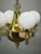Vintage Czech Art Deco Brass and Opaline Glass Globe Pendant Light, 1920s For Sale - Image 13 of 15