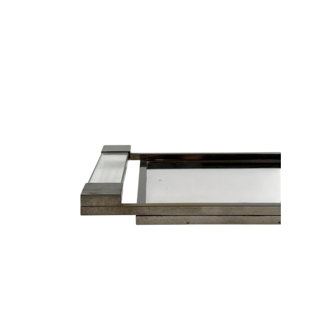 Modernist Acrylic Glass Mirrored Tray from Jacques Adnet, France, 1950 For Sale - Image 6 of 12