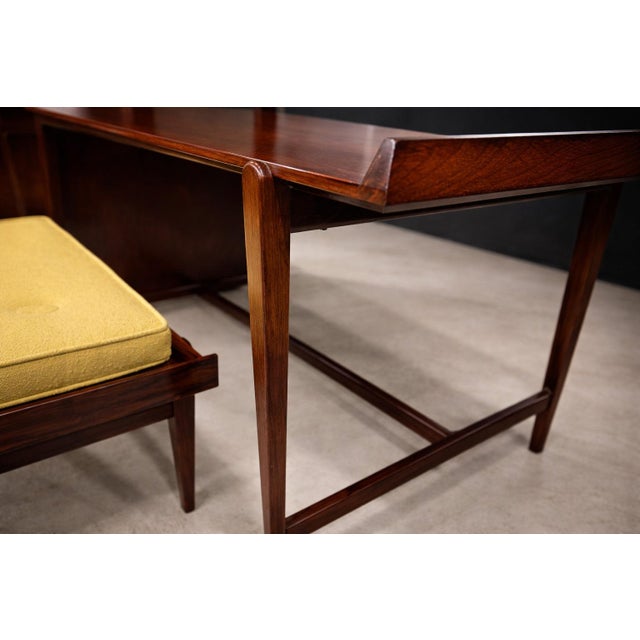 Brazilian Modern Dresser With Stool in Rosewood, Carlo Hauner for Forma, 1950s For Sale - Image 16 of 16