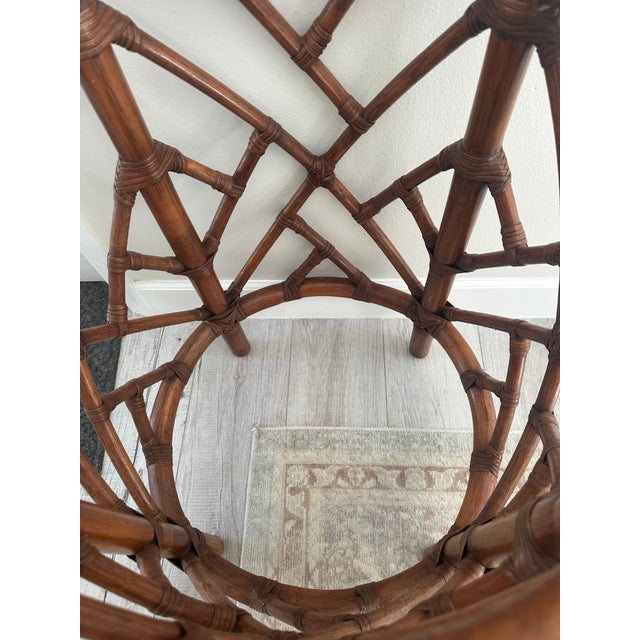 1980s Chinese Chippendale Rattan Table Base For Sale - Image 4 of 5