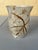 Vintage Glass Vase With Overlay Dried Flowers Signed For Sale - Image 4 of 8