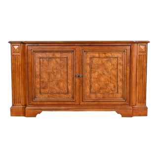 Ethan Allen French Regency Cherry and Burl Wood Entertainment Media Console or Credenza For Sale