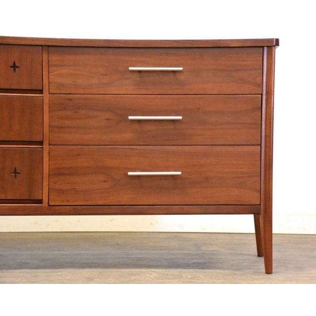 Refinished Walnut Dresser by Saga For Sale - Image 10 of 10