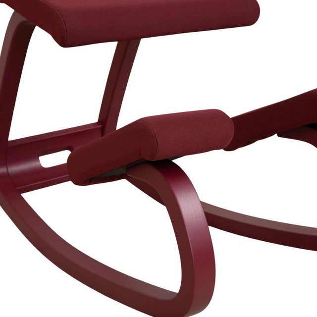 Wooden Monochrome Kneeling Chair in Plum Aubergine by Peter Opsvik for Varier For Sale - Image 6 of 12