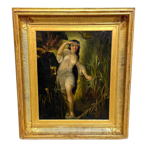 19th-Century Romantic Continental School Painting, Undine / Ondine (Water Nymph)