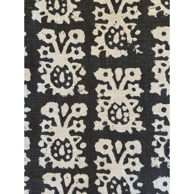 Schumacher Jakarta Linen Print Graphite Fabric 174630 1 7/8 yards Brand: Schumacher Pattern Name: Jakarta Linen Print...