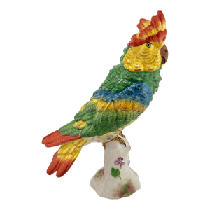 Mid 19th Century French Porcelain Parrot Sculpture, Porcelaine De Paris Bird Figure