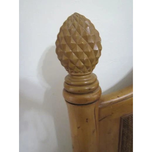 Full Headboard Wicker Rattan Tropical Coastal Style For Sale In Naples, FL - Image 6 of 9