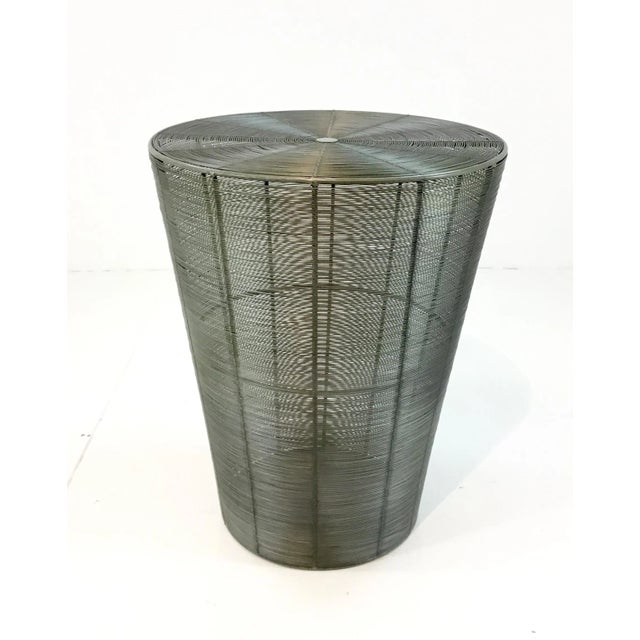 Arteriors Industrial Metal Basket Side Table Chairish