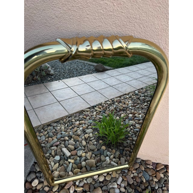 Vintage, Louis Philippe Style Solid Brass Wall Mirror, 19870-1908s (Heavy) For Sale - Image 11 of 12