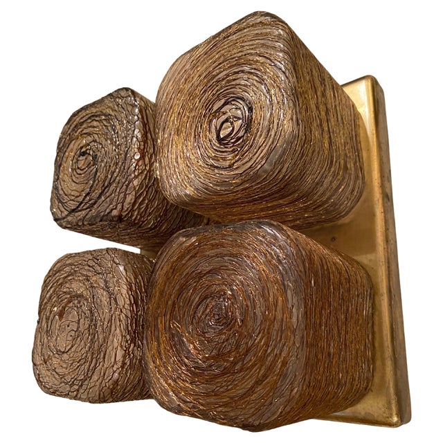 Murano Glass 4 Bulbs Sconce from Sciolari, Italy, 1970s For Sale