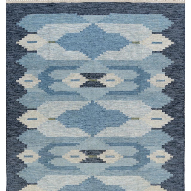 1960s Vintage Circa 1960 Swedish Scandinavian Rug 5ft 9in X 7ft 7in For Sale - Image 5 of 7
