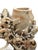 Vintage Soapstone Carvied Triple Vase Birds and Flowers For Sale - Image 13 of 15