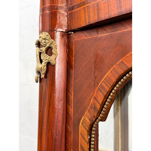 Mid 19th Century French Louis XV Style Ormolu-Mounted Walnut/Rosewood Vitrine Cabinet For Sale - Image 14 of 17