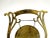 1960s Vintage Brass Table Gong With Etched Florals and Lyre Frame For Sale - Image 5 of 13