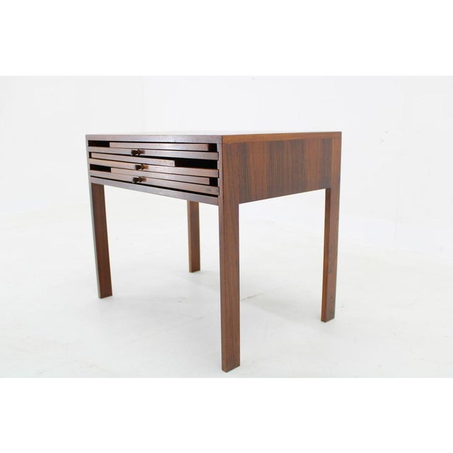 Wood Rosewood Cabinet and Folding Tables by Illum Wikkelsø attributed to Silkeborg, Denmark, 1960s, Set of 4 For Sale - Image 7 of 18