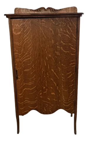Antique Tiger Oak Sheet Music Cabinet