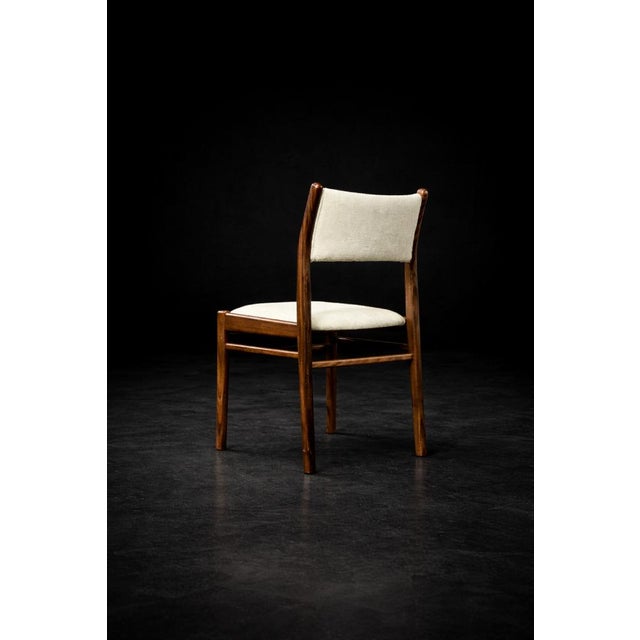 Mid-Century Modern Danish Teak and Beige Fabric Chairs, 1960s, Set of 4 For Sale - Image 4 of 18