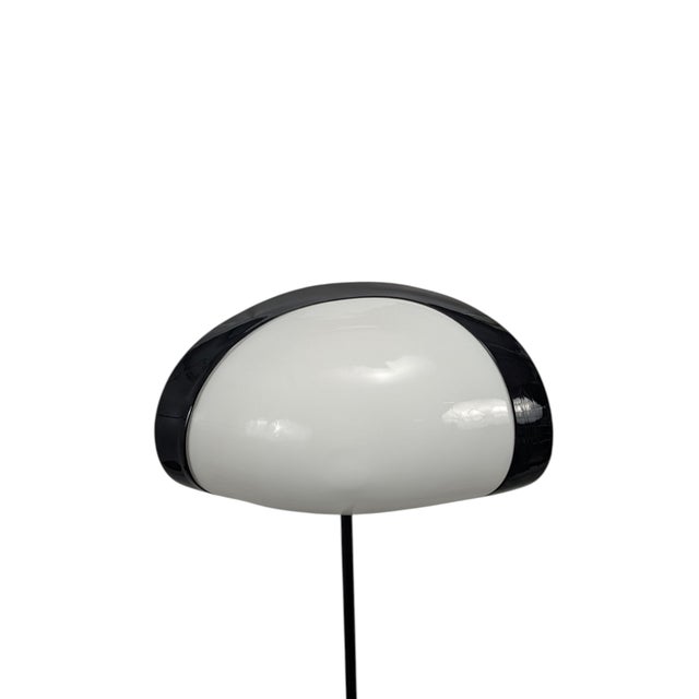 Black Floor Lamp in Metal Structure with Glass Lampshade, 1970s For Sale - Image 4 of 11