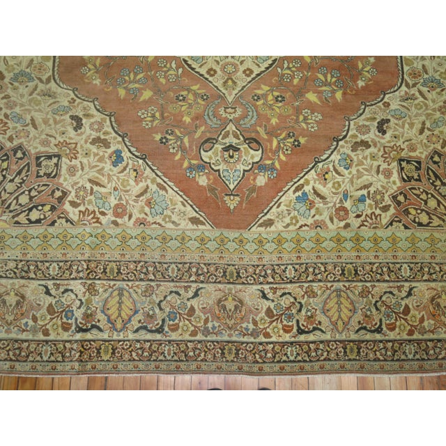 A room size antique Persian Hadki Jali Li Tabriz Oriental rug woven early 20th century. Classic, Elegant and the quality...