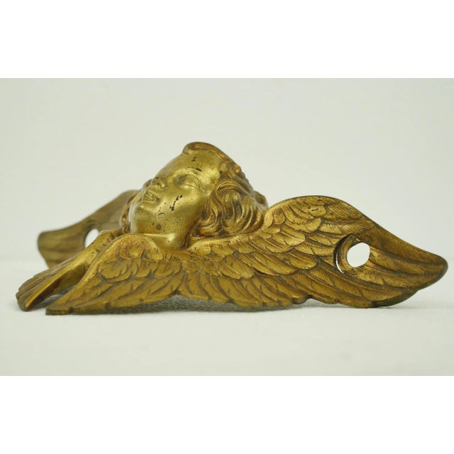 Mid 20th Century Gilded Brass Angel Wall Decor For Sale - Image 6 of 12