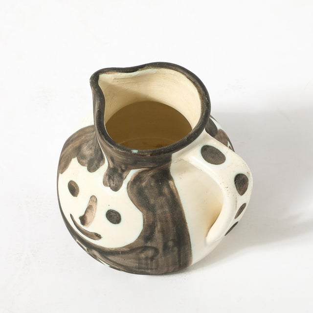 Madoura Pottery Glazed Earthenware Têtes Pitcher Signed Pablo Picasso For Sale - Image 11 of 13