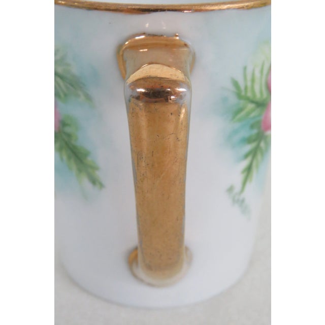 Ceramic Pink Flowers Small Mug Cup For Sale - Image 7 of 12