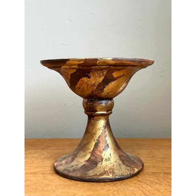 Ceramic Vintage Gilt Striped Ceramic Pedestal For Sale - Image 7 of 12