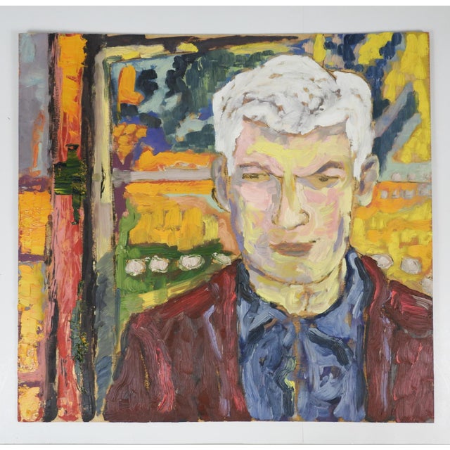 Contemporary Expressionist Portrait Painting of Silver Haired Man For Sale In Seattle - Image 6 of 7