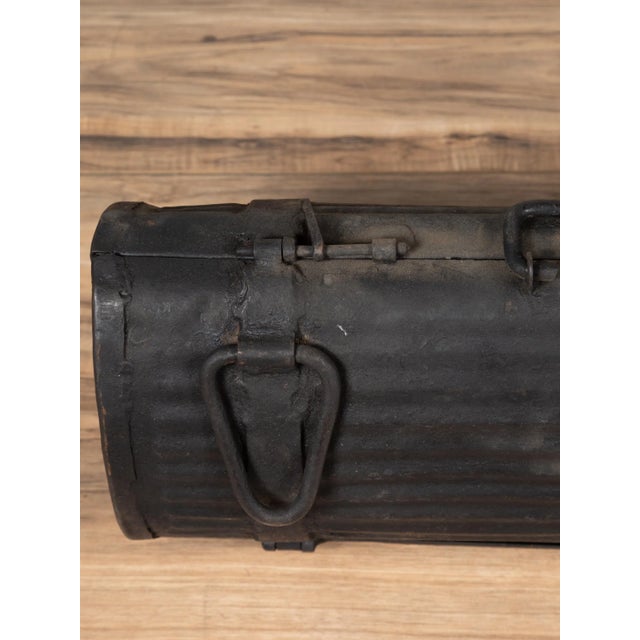 Bronze Early 20th Century Industrial Metal Tool Box with Dark Patina, Found in India For Sale - Image 8 of 10