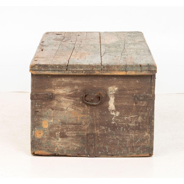 Wood American Blue Painted Blanket Chest For Sale - Image 7 of 8