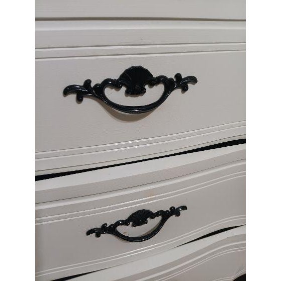 White 1980s White Wood French Provincial Chest Five Drawer For Sale - Image 8 of 8