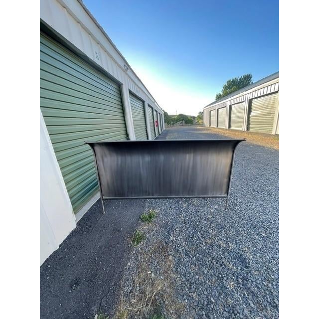 Mid-Century French Industrial Style Steel Sleigh California King Bed For Sale - Image 4 of 8