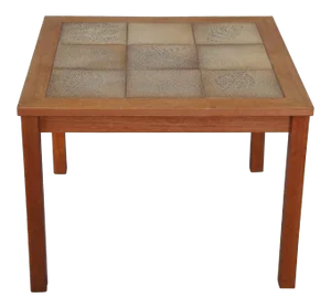 1960s Mid Century Danish Modern Tiled Square Corner End Table