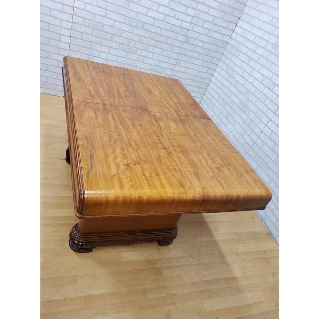 Art Deco Waterfall Dining Table With Five Dining Chairs 6 Piece Set