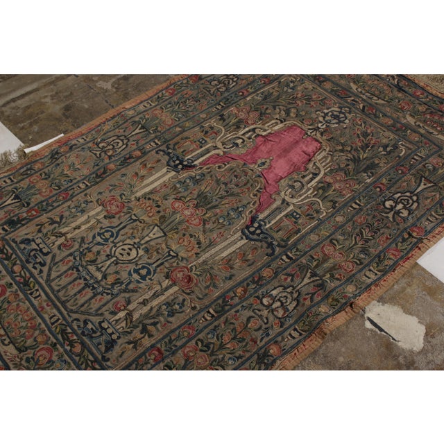 Rug & Kilim Antique Italian Tapestry in Green and Red With Floral Patterns, From Rug & Kilim For Sale - Image 4 of 8
